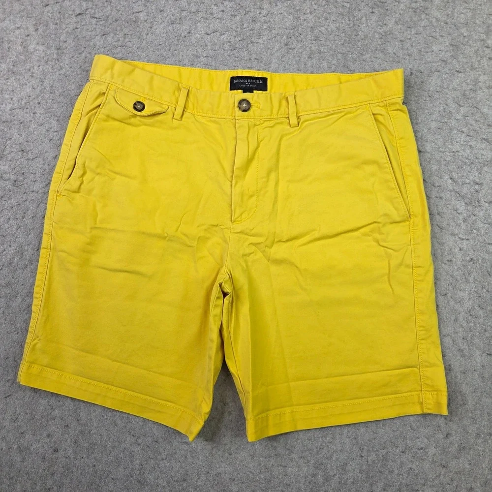 Banana Republic Lived-In Shorts Mens 35 Yellow 8